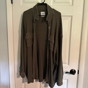 Aerie Lumberjane Waffle Shacket size XXL